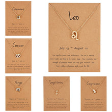 New Constellation Zodiac Necklaces Jewelry for Women Antique Style Designed 12 Horoscope Taurus Aries Leo Necklaces Gifts