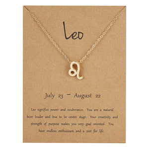 New Constellation Zodiac Necklaces Jewelry for Women Antique Style Designed 12 Horoscope Taurus Aries Leo Necklaces Gifts