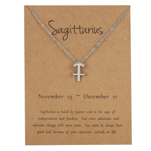 New Constellation Zodiac Necklaces Jewelry for Women Antique Style Designed 12 Horoscope Taurus Aries Leo Necklaces Gifts
