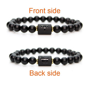 Black stone Beads 12 constellation couple Bracelet Men Bracelets For Women Pulseras Moda Masculina Hombre Man Mens Jewellery