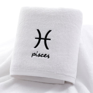 Thick Cotton Towel Set Face Bath Shower Towels Twelve Constellations Embroidery Large Bathroom Home for Adults toalha de banho