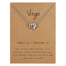 New Constellation Zodiac Necklaces Jewelry for Women Antique Style Designed 12 Horoscope Taurus Aries Leo Necklaces Gifts