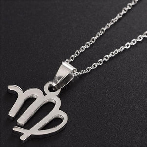 Stainless Steel 12 Zodiac Symbol Constellation Necklace