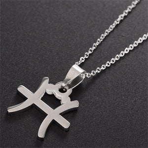 Stainless Steel 12 Zodiac Symbol Constellation Necklace