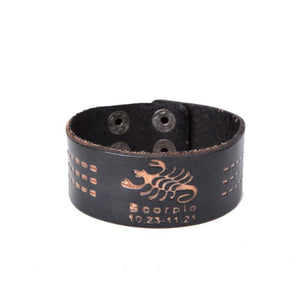 Leather Scorpio Zodiac Bracelets cuff bangles