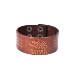 Leather Scorpio Zodiac Bracelets cuff bangles